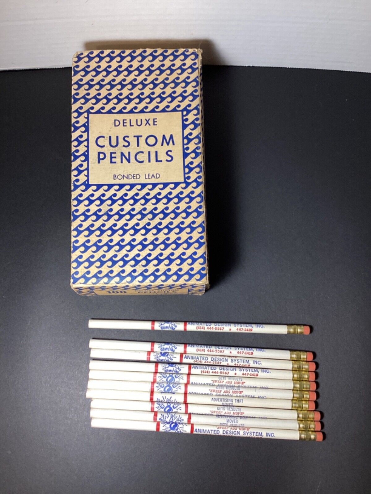 Vtg. 87 Deluxe  Custom Pencils Bonded Lead (No. 2) Bowling  87/100  U.S.A.