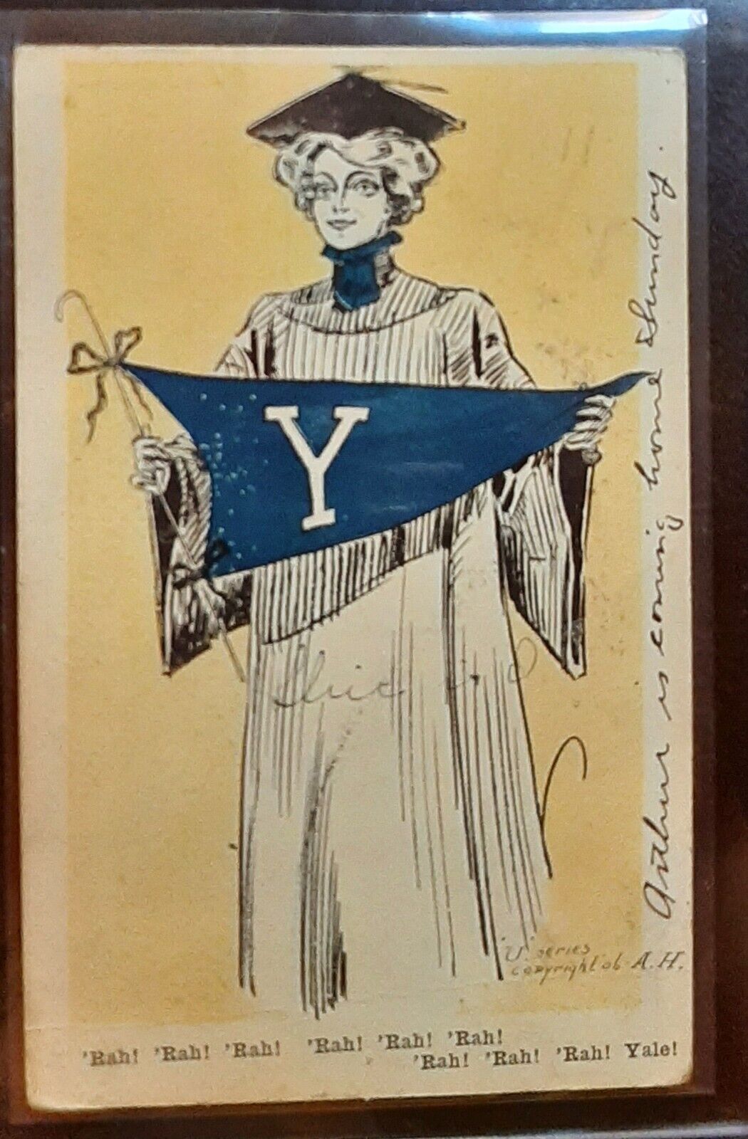 Yale University Postcard U Series A.H. Vintage Charlottesville VA 1908 Virginia