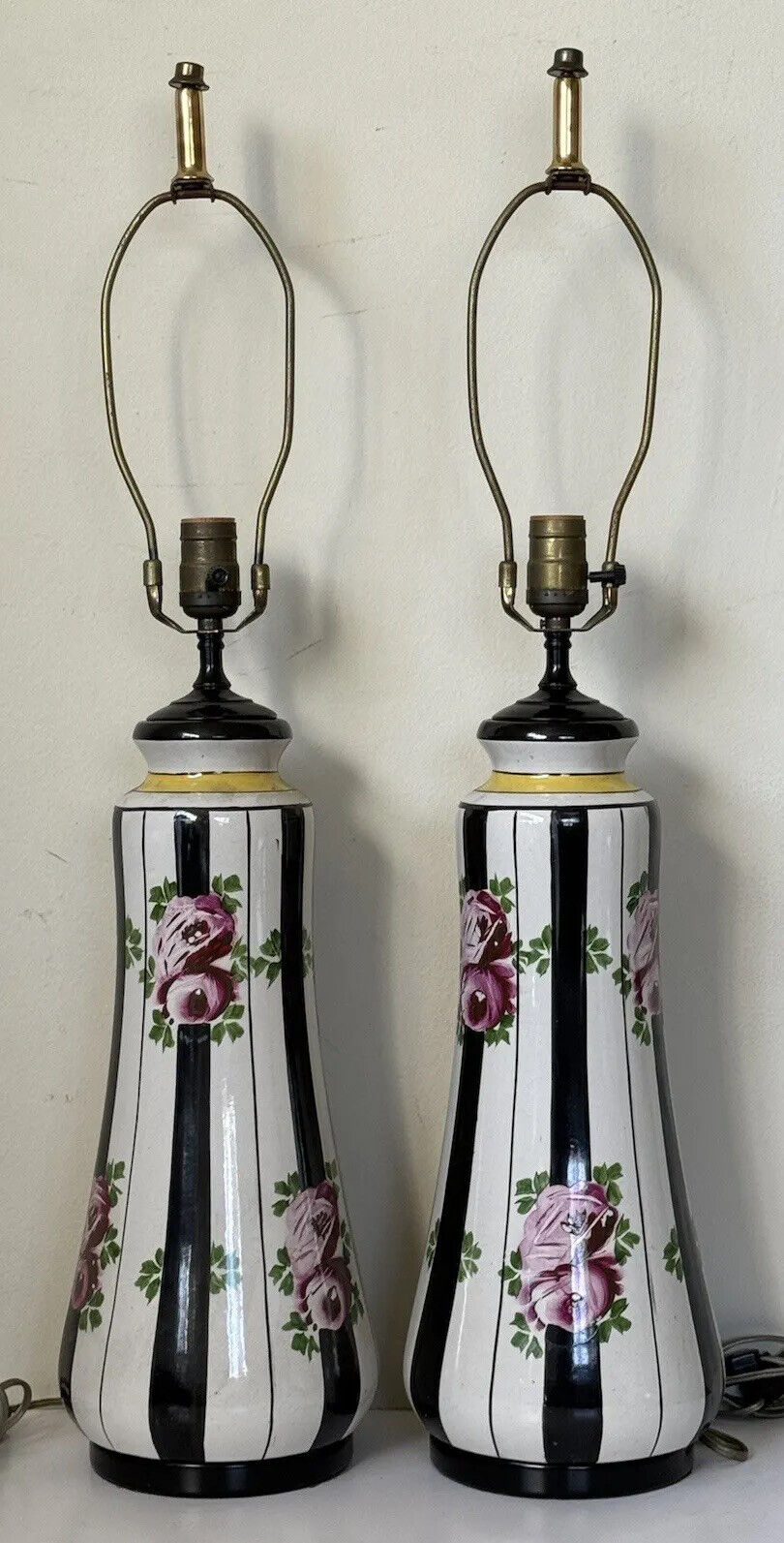FINE FRENCH ANTIQUE ART DECO CERAMIC PORCELAIN LAMPS OLD MODERN 1940s