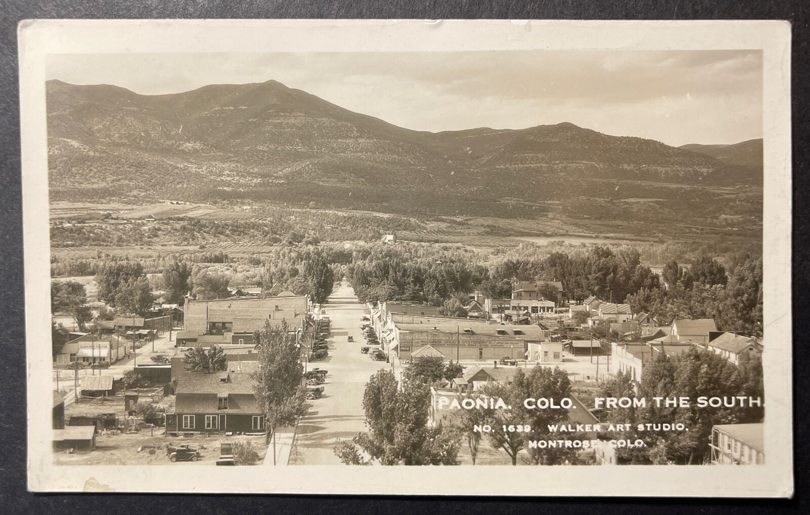 Paonia Colo from the South Paonia Colorado RPPC Walker Art Studio Montrose