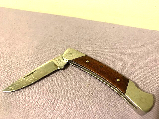 Vintage Buck 503 USA Lock-Back Flat Blade Wood Handle Folding Pocket Knife- Fair