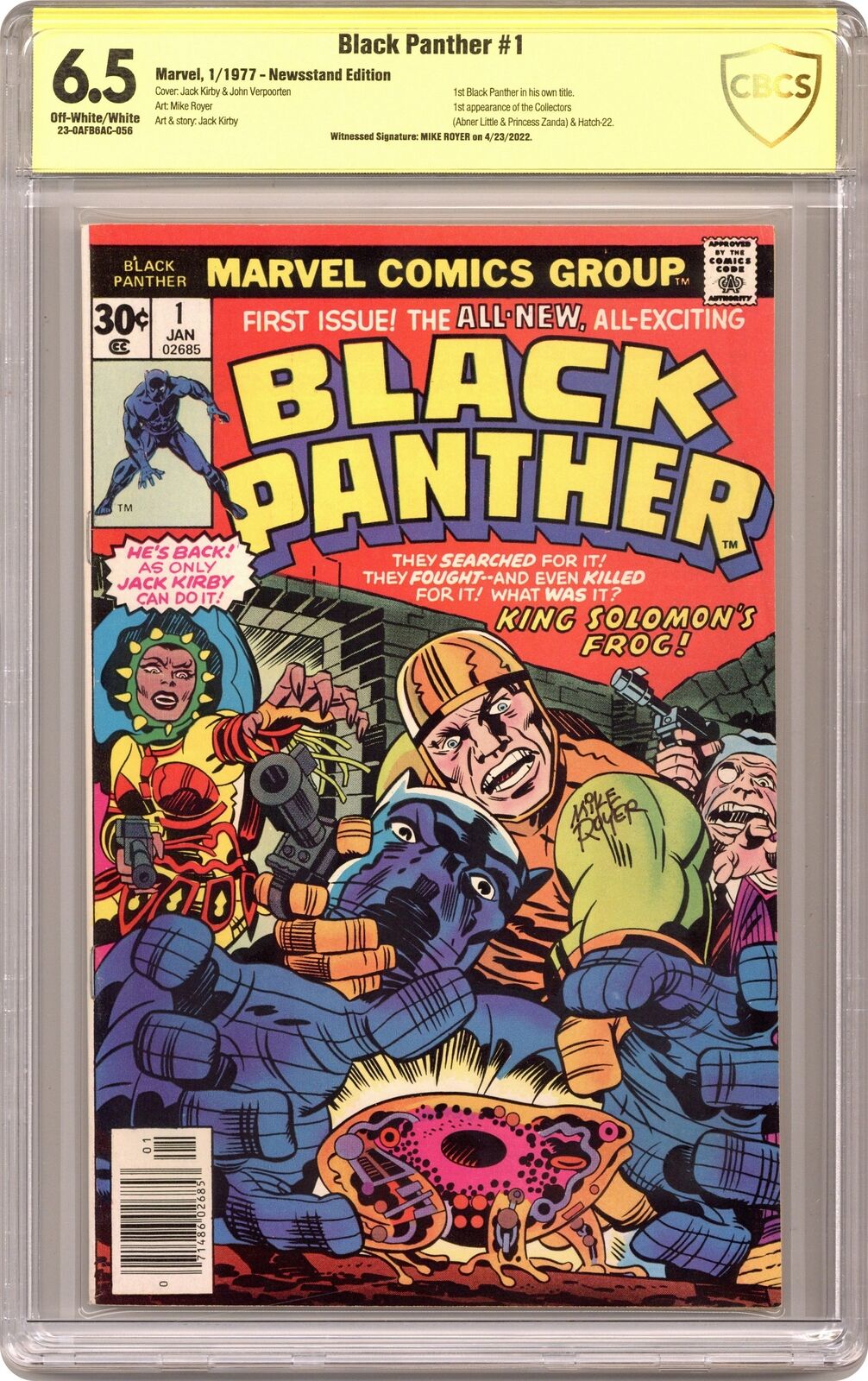 Black Panther #1 CBCS 6.5 Newsstand SS Mike Royer 1977 23-0AFB6AC-056