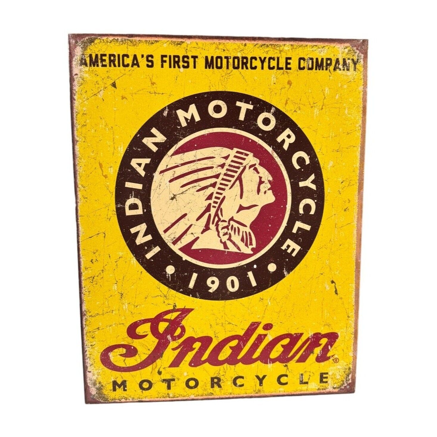 Indian Logo Motorcycles Vintage Logo Tin Decor Collectible