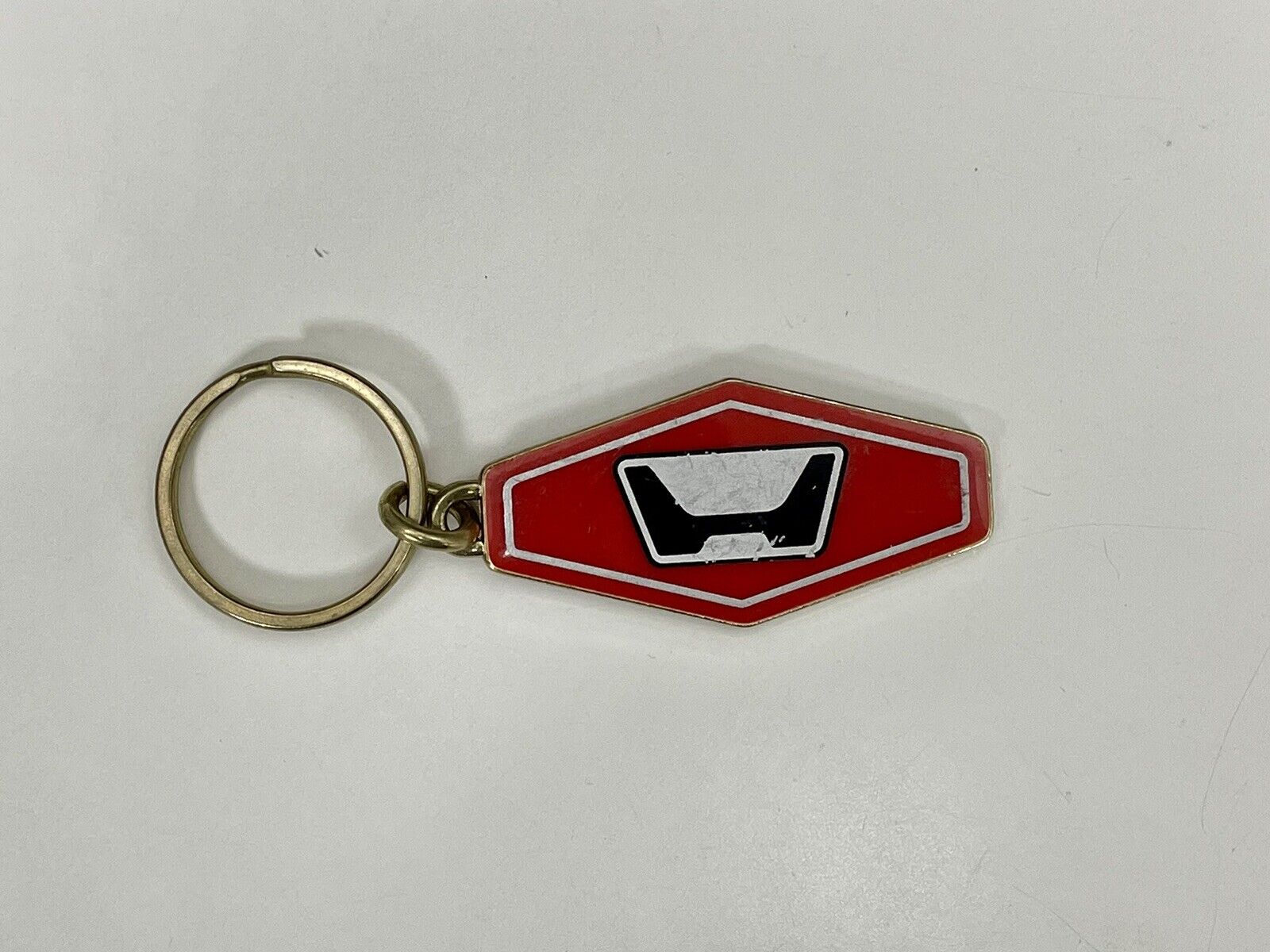 Honda Logo Red Car Vintage Keychain Brass Keychain Ring Rare