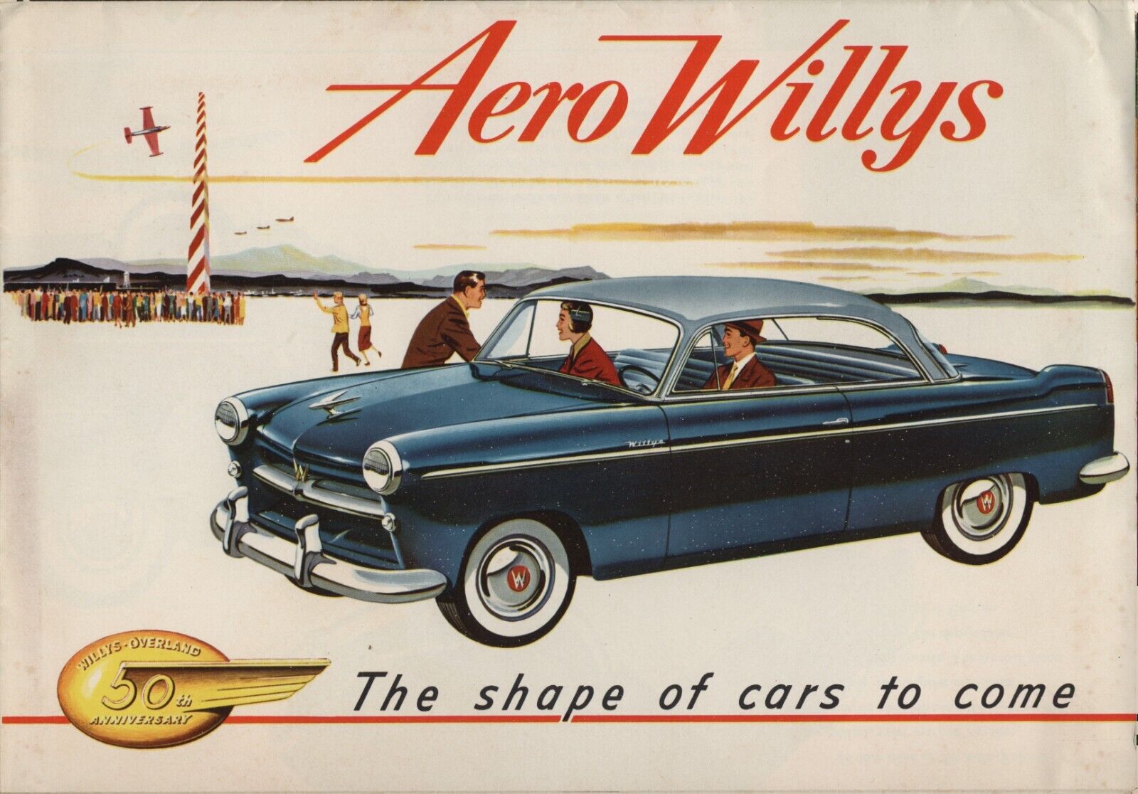 1953 Willys Automobile Toledo Ohio Dealer Literature Poster Like Aero Willys