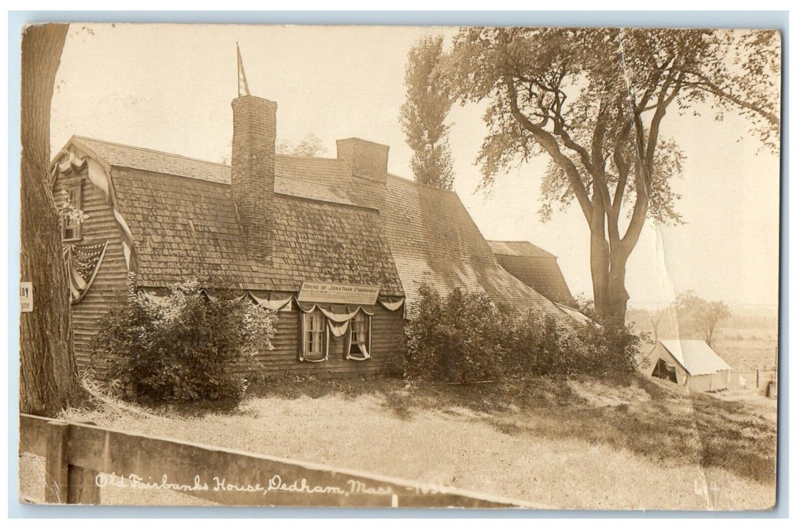 1914 Old Fairbanks House Dedham Massachusetts MA RPPC Photo Antique Postcard