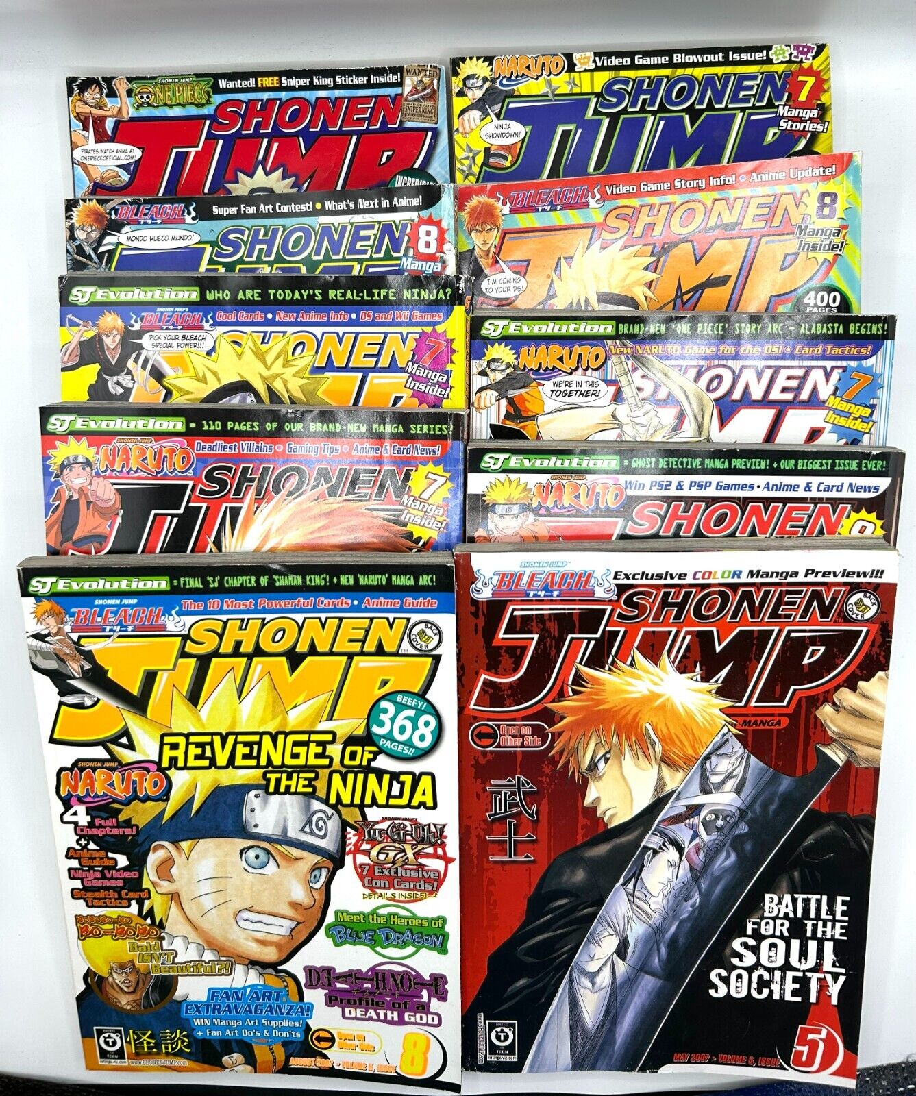 Shonen Jump Magazine Lot Of 10 Vintage, 2007-2010