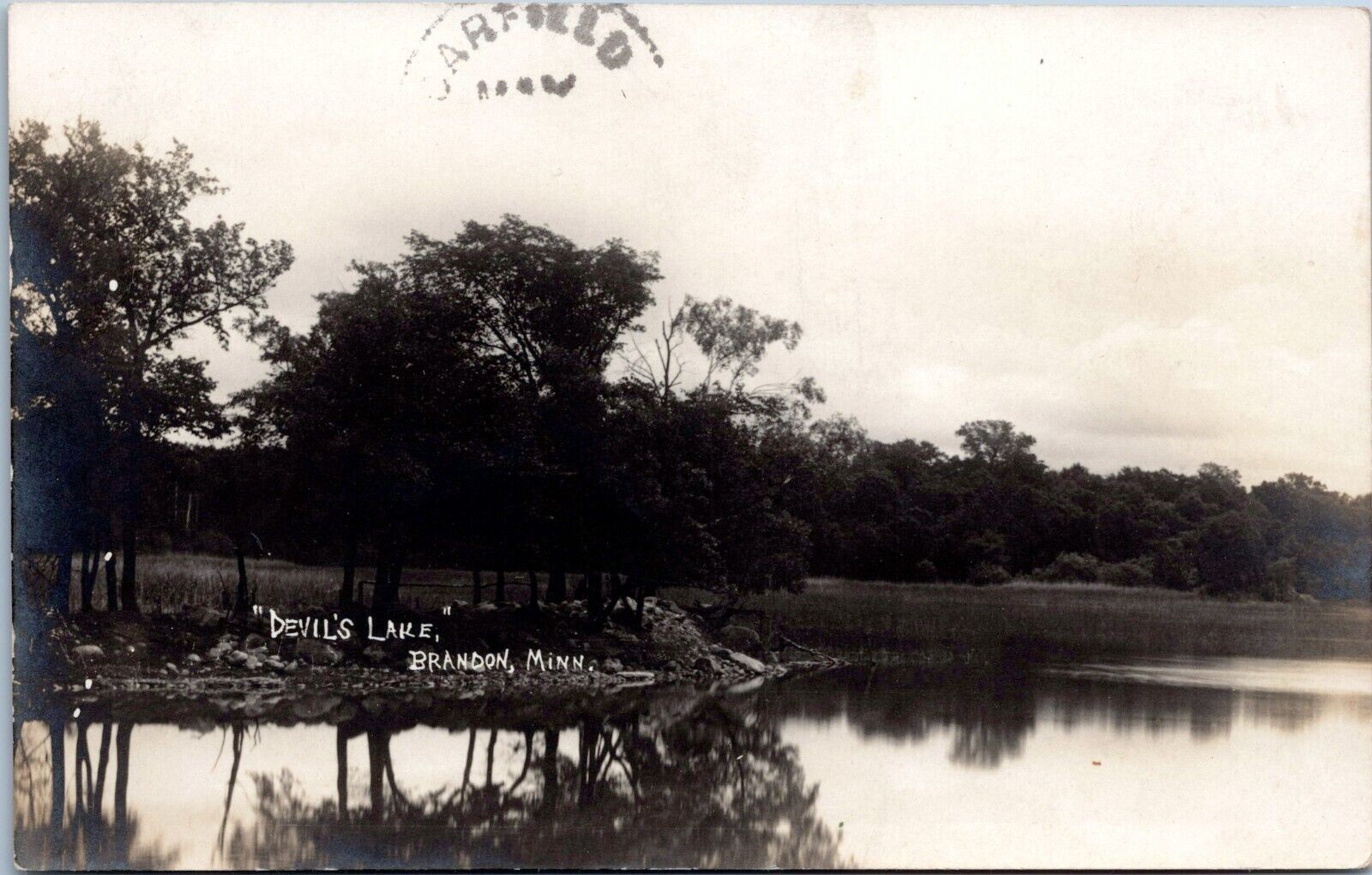 RPPC - Devil\'s Lake, Brandon, Minnesota MN - Real Photo Postcard - Posted 1908