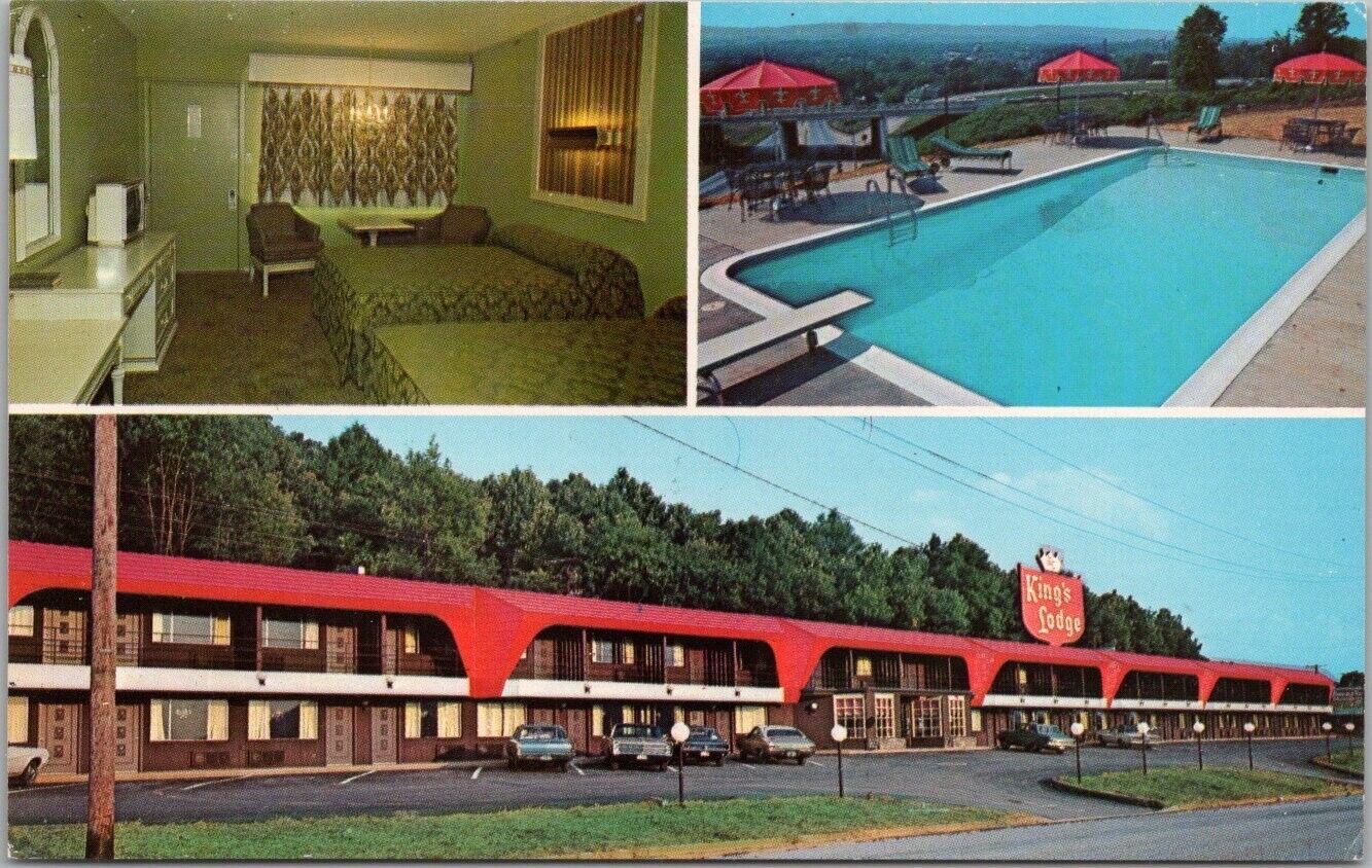 CHATTANOOGA, Tennessee Postcard KING'S LODGE Motel / Multi-View c1960s Unused