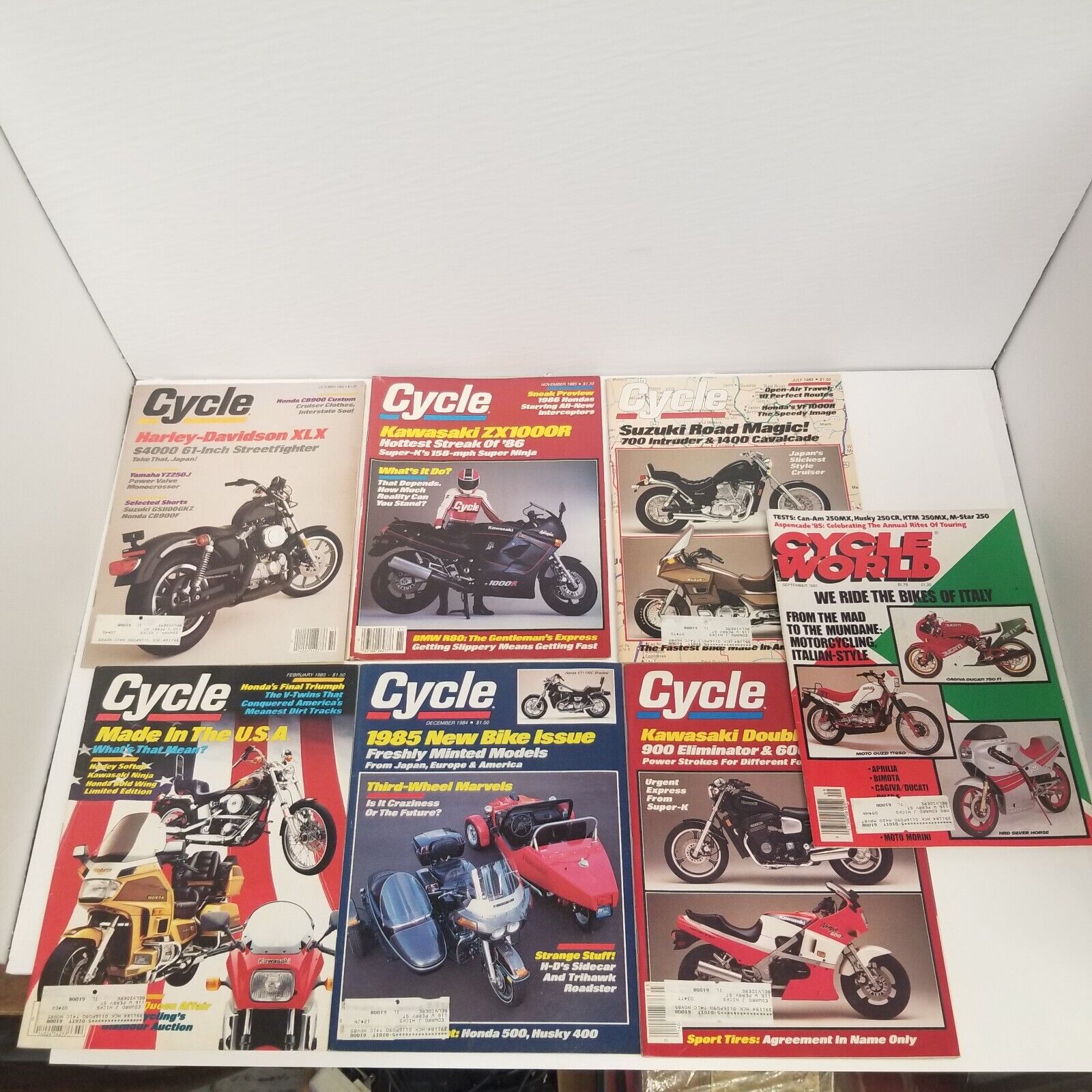 Vintage 1980\'s Cycle Motorcycle Magazine Lot of 7, All Different, Nice Shape