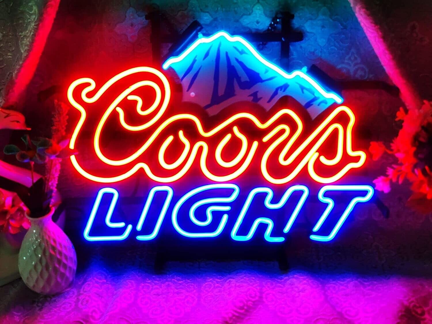 New Coors Light Mountain REAL Neon Light Sign Lamp 17x14\
