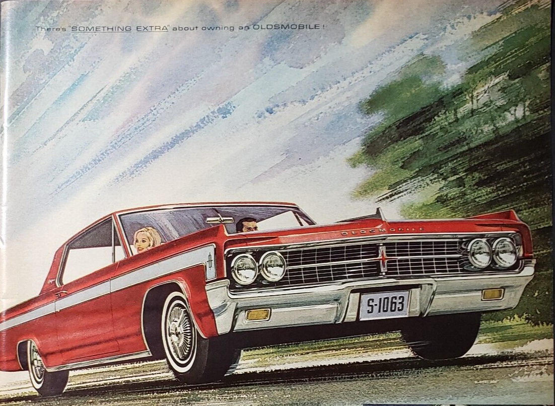 1962 Print Ad 1963 Starfire Oldsmobile Automobile Red Go Adventuring Vtg