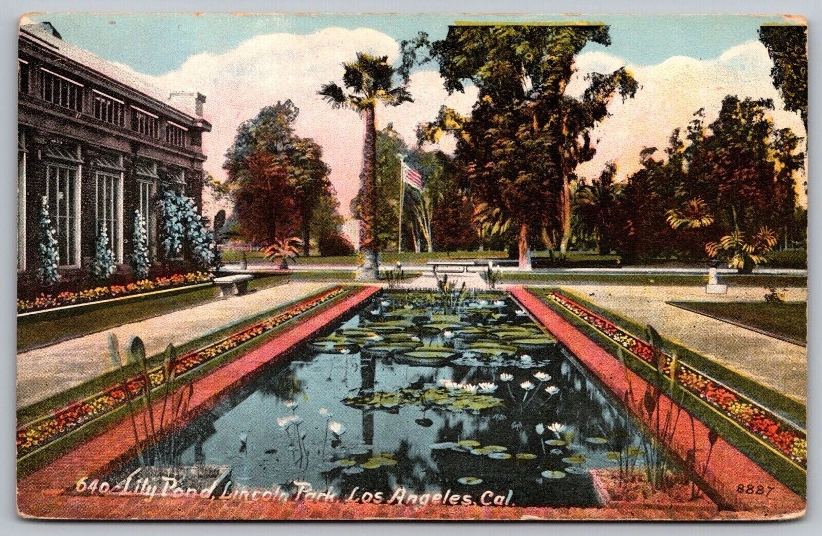 Lily Pond Lincoln Park Los Angeles California Ca Postcard