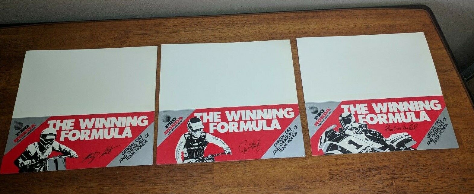 Vtg Honda Motorcycle Dealer Advertisement Oils The Winning Formula Fred Merkel  