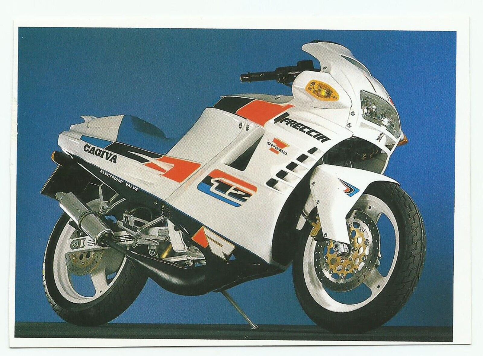 Cagiva Freccia, Vintage Postcard, Super Sport Motorcycle, 1 cyl.