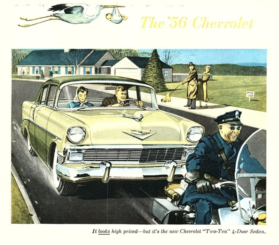1956 CHEVROLET TWO-TEN SEDAN PATROL OFFICER VINTAGE ADVERTISEMENT Z1057