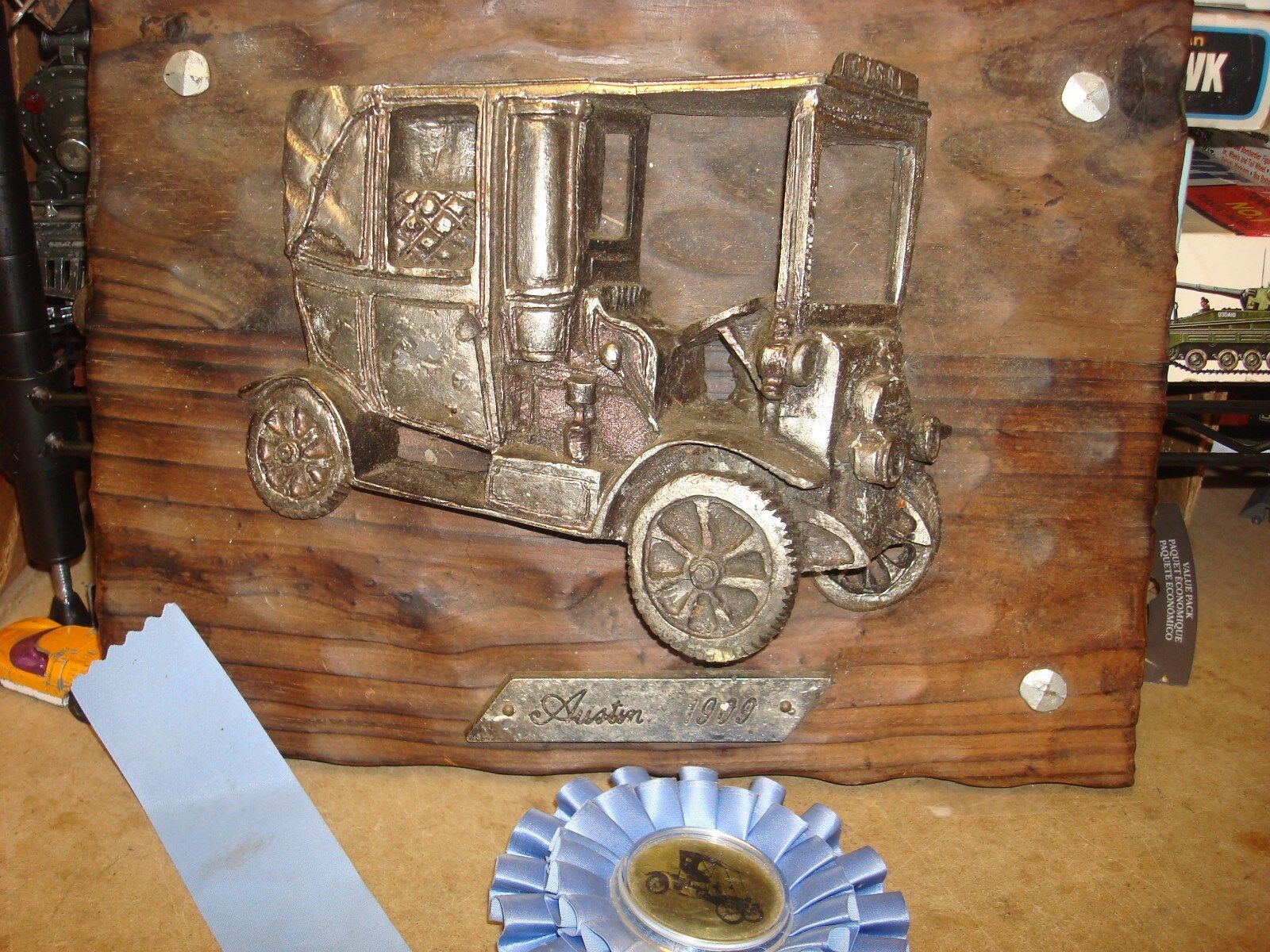 Car Show Trophy Plaque Award 1909 AUSTIN  W/BEST IN SHOW RIBBON-UNIQUE