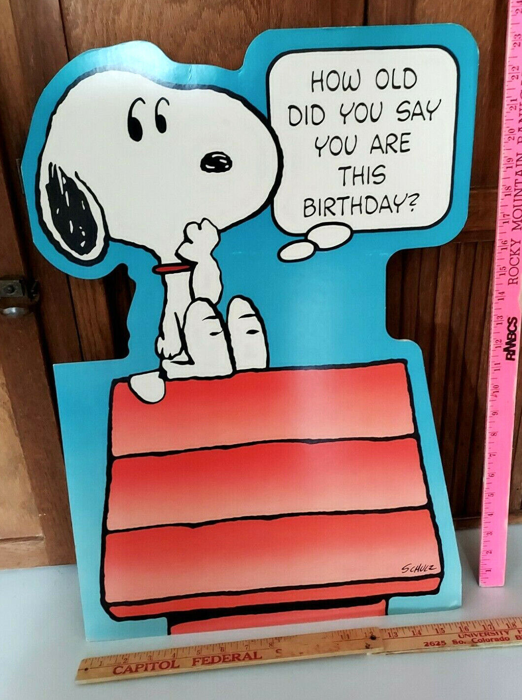 Snoopy Hallmark Birthday Card Classic Vintage 1958 Wall Art