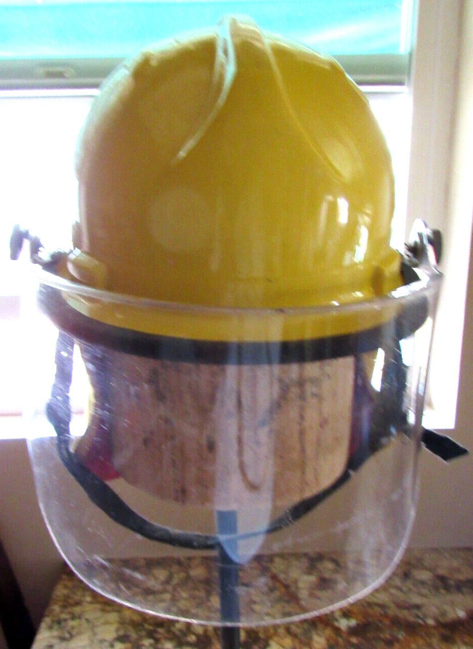 Bullard Fire Dome II Fire Fighter Helmet FH-2100 Yellow Firedome 1992 Sold As-Is