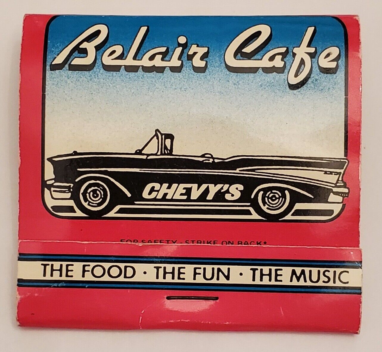 Belair Cafe full matchbook; 1980’s; NOS; See Pics; (Quincy, Framingham, Lowell)