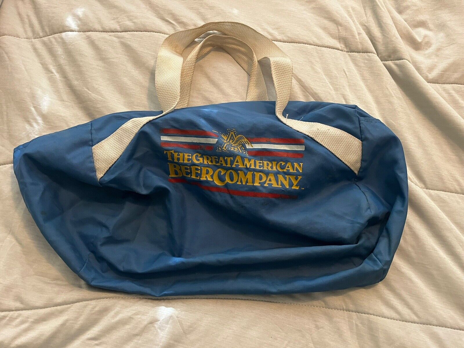 Vintage AB Great American Beer Company Duffel Bag Anheuser Busch Blue