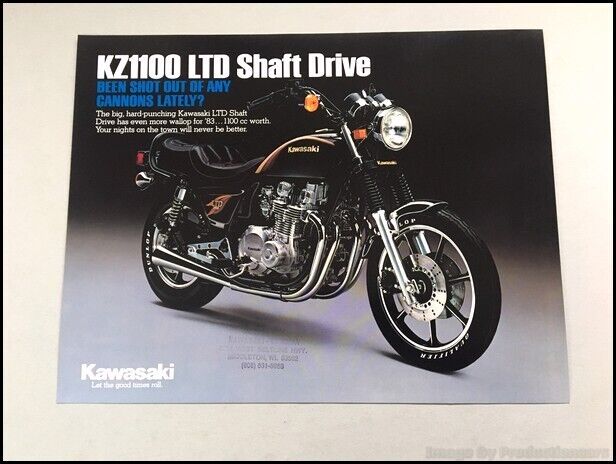 1982 1983 Kawasaki KZ1100 LTD Shaft Motorcycle Bike Vintage Sales Brochure Sheet