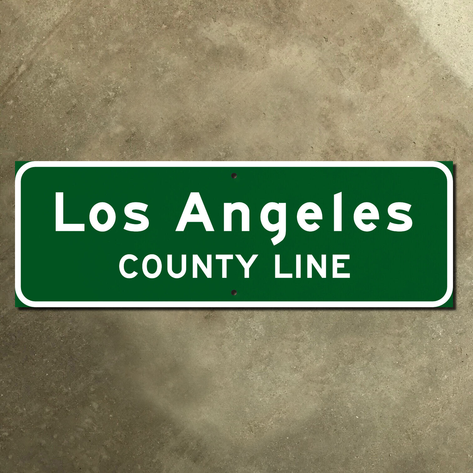 Los Angeles California county line highway road sign green freeway 1959 21x7