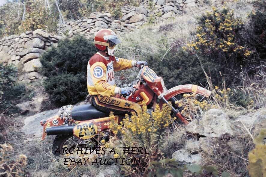 Maico racer Guillermo Moreno de Carlos 1981 Isde Elba race motorcycle photo 