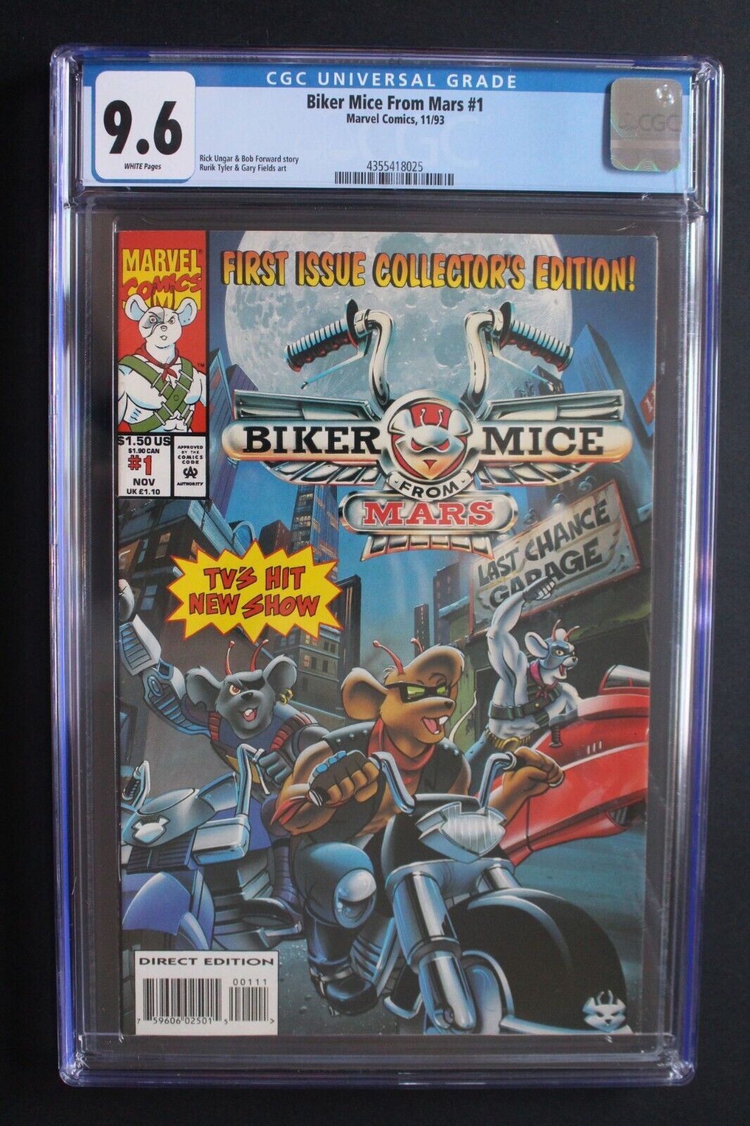 BIKER MICE FROM MARS #1 Marvel Rick Ungar 1st Throttle Modo Vinnie 1993 CGC 9.6