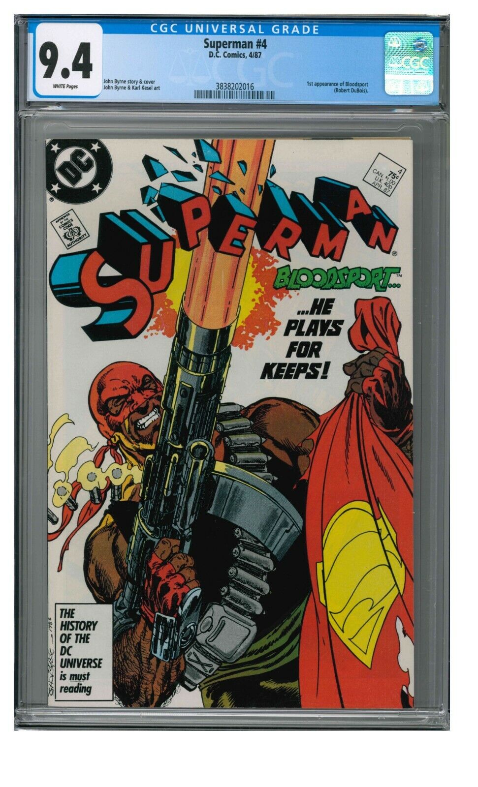 Superman #4 (1987) Key 1st Bloodsport Suicide Squad CGC 9.4 JZ021