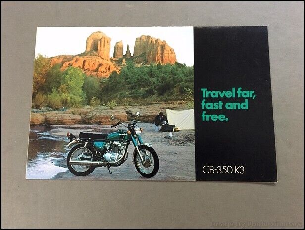 1971 Honda CB-350 K3 Super Sport 350 Motorcycle Bike Vintage Brochure Folder