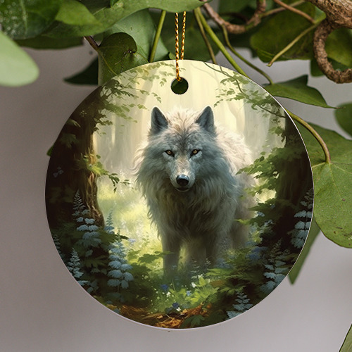 Enchanted Fantasy Wolf, Mythical Art Creature, Fantasy Art Ornament