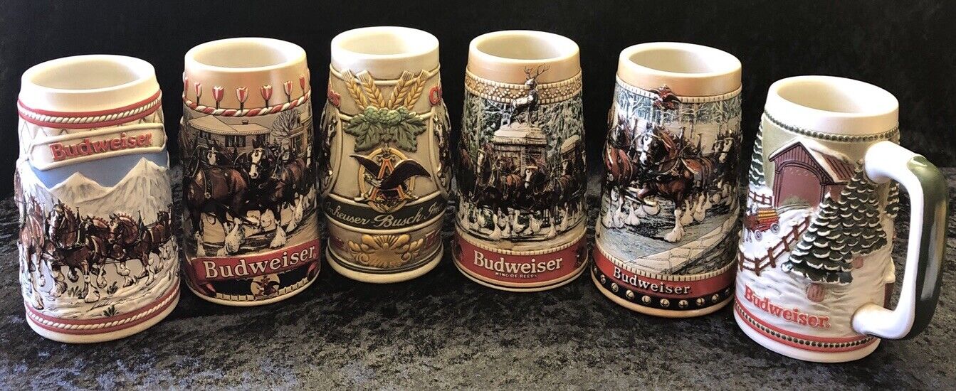 SPECIAL: BUDWEISER HOLIDAY SERIES 1985-1988 SET OF (6)Free Shipping