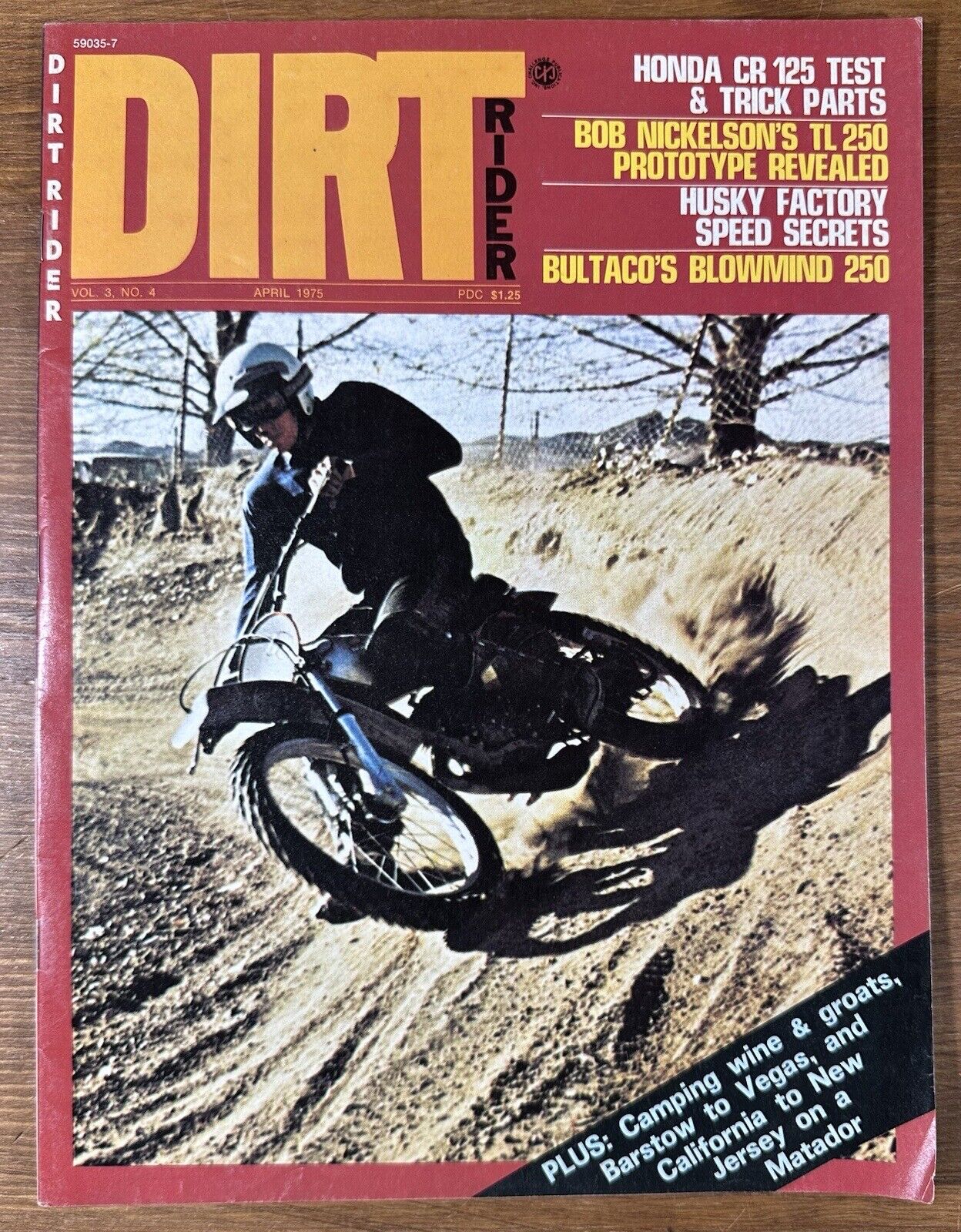 Vintage Dirt Rider Magazine April 1975 Honda CR125M Bultaco 250 Pursang Mk 8