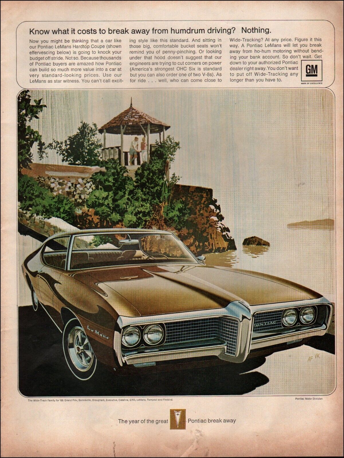Vintage ad 1968 Pontiac LeMans Hardtop Coupe retro car Auto Art    03/24/23