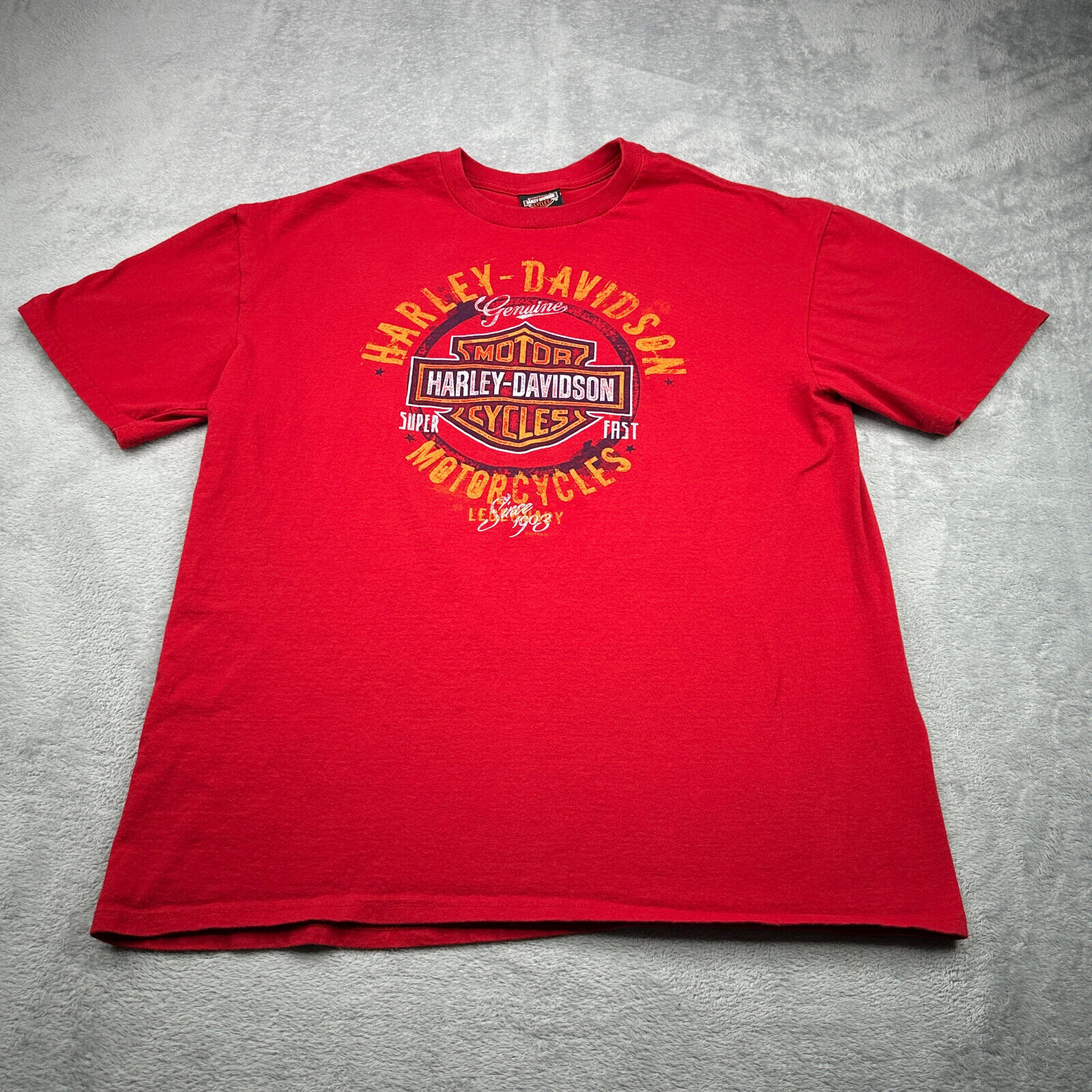 Harley Davidson Shirt Mens Extra Large Red Key West Double Sided Motorcycle