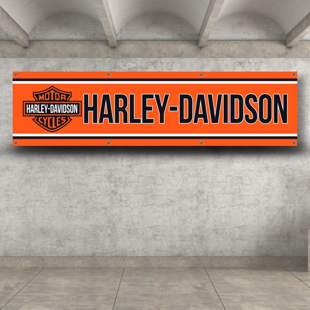 Premium Flag Harley Davidson Motorcycle 2x8 ft Banner Vintage Garden Garage Sign