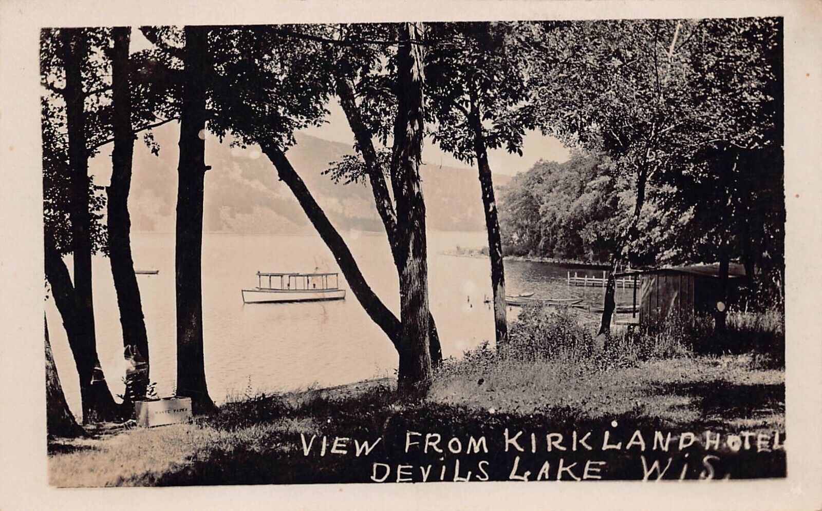 RPPC Devil's Lake WI Wisconsin KIRKLAND HOTEL Photo Vtg Postcard D38