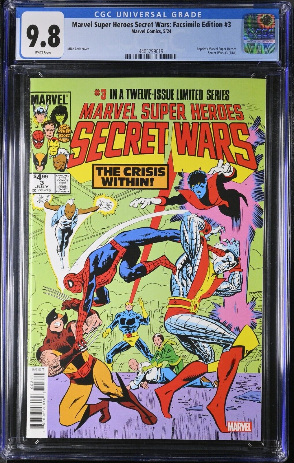 Secret Wars #3 CGC 9.8 Facsimile Edition of 1984 Original Cover A Marvel 2024
