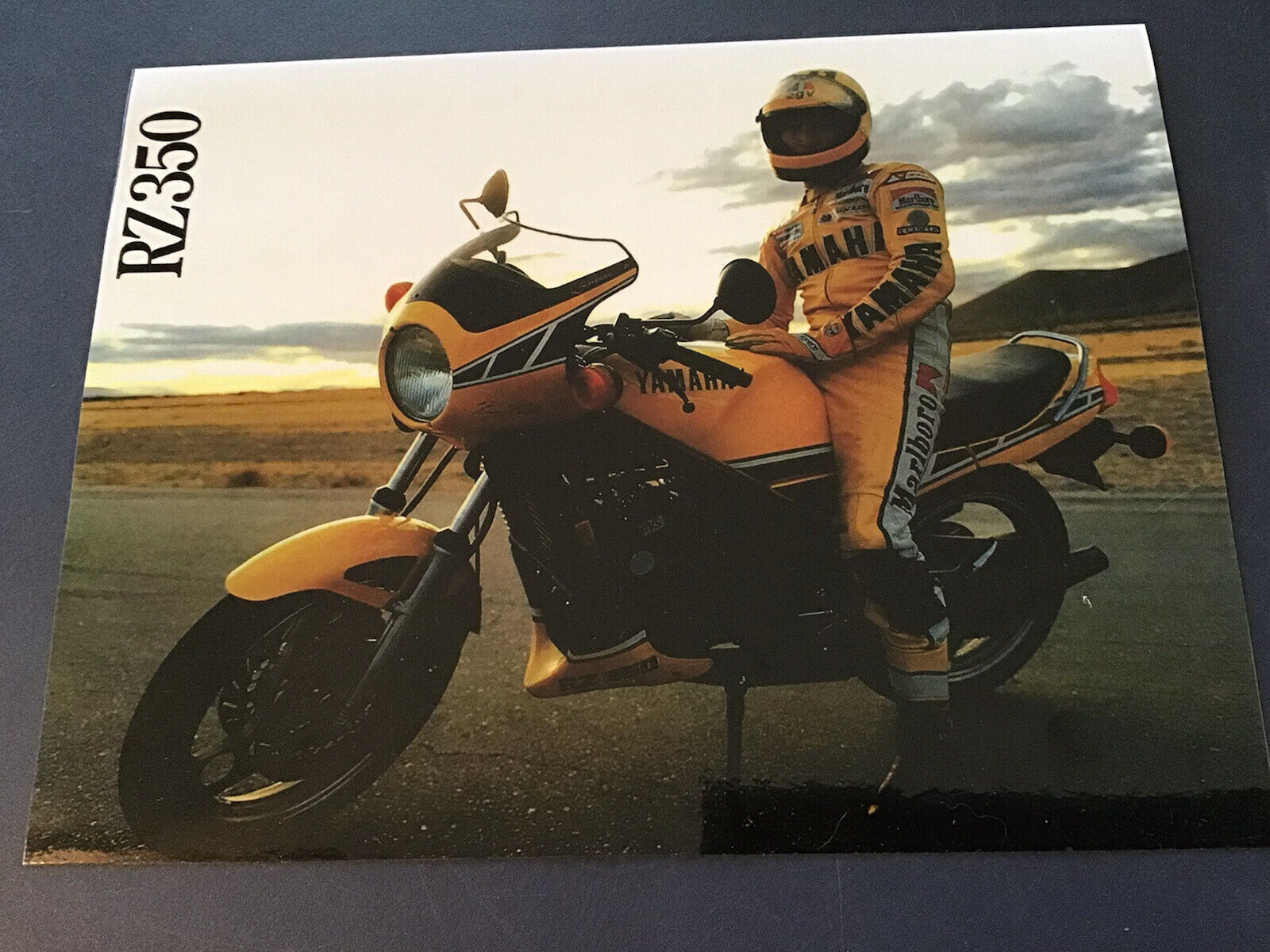 1984 Yamaha RZ350 KRR Yellow/Black laminated 1 page print ad