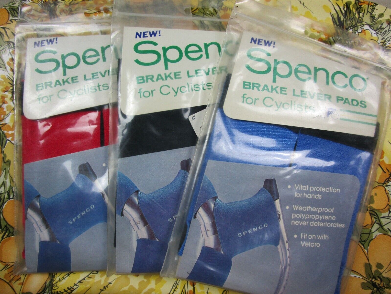 NOS Vintage SPENCO Lot 3 Bicycle Brake Lever Hoods Pads FOR CYCLISTS MADE IN USA