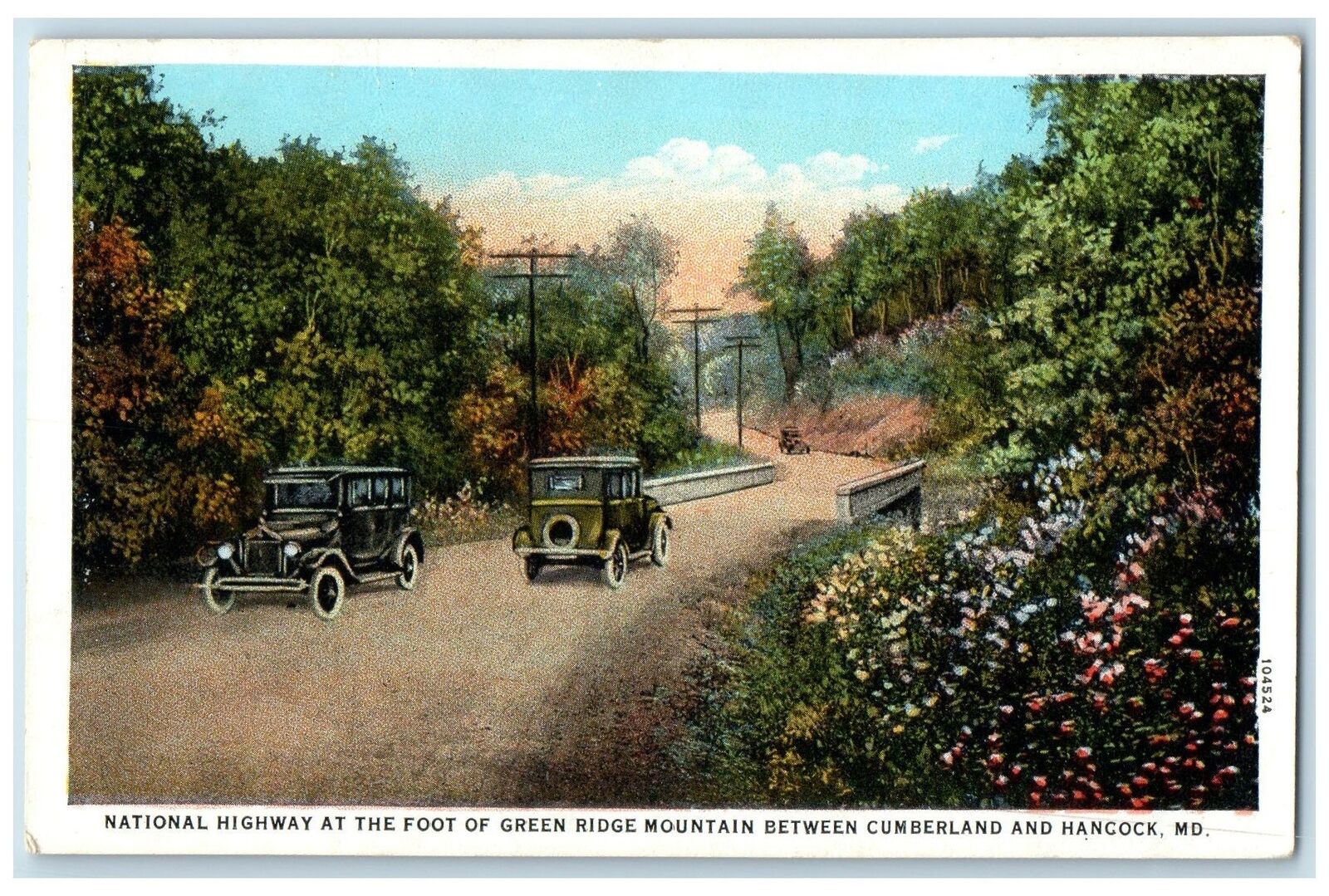 c1950 National Highway Foot Of Green Ridge Mountain Hancock Maryland MD Postcard