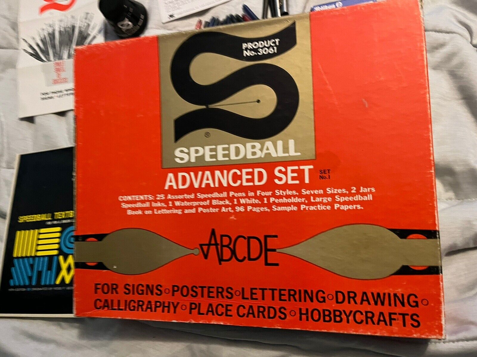 Vintage 1960’s Speedball Calligraphy Advanced Set W/Pens & Tips Text Book