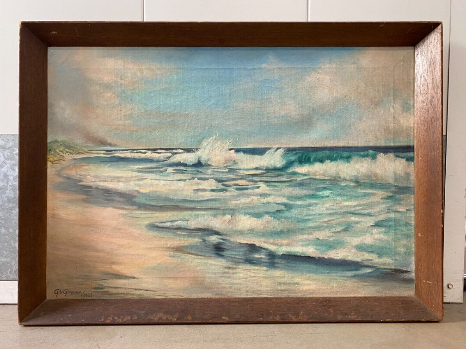 🔥 RARE Early Hawaiian Plein Air Impressionist Seascape Oil Painting, Garrida 55