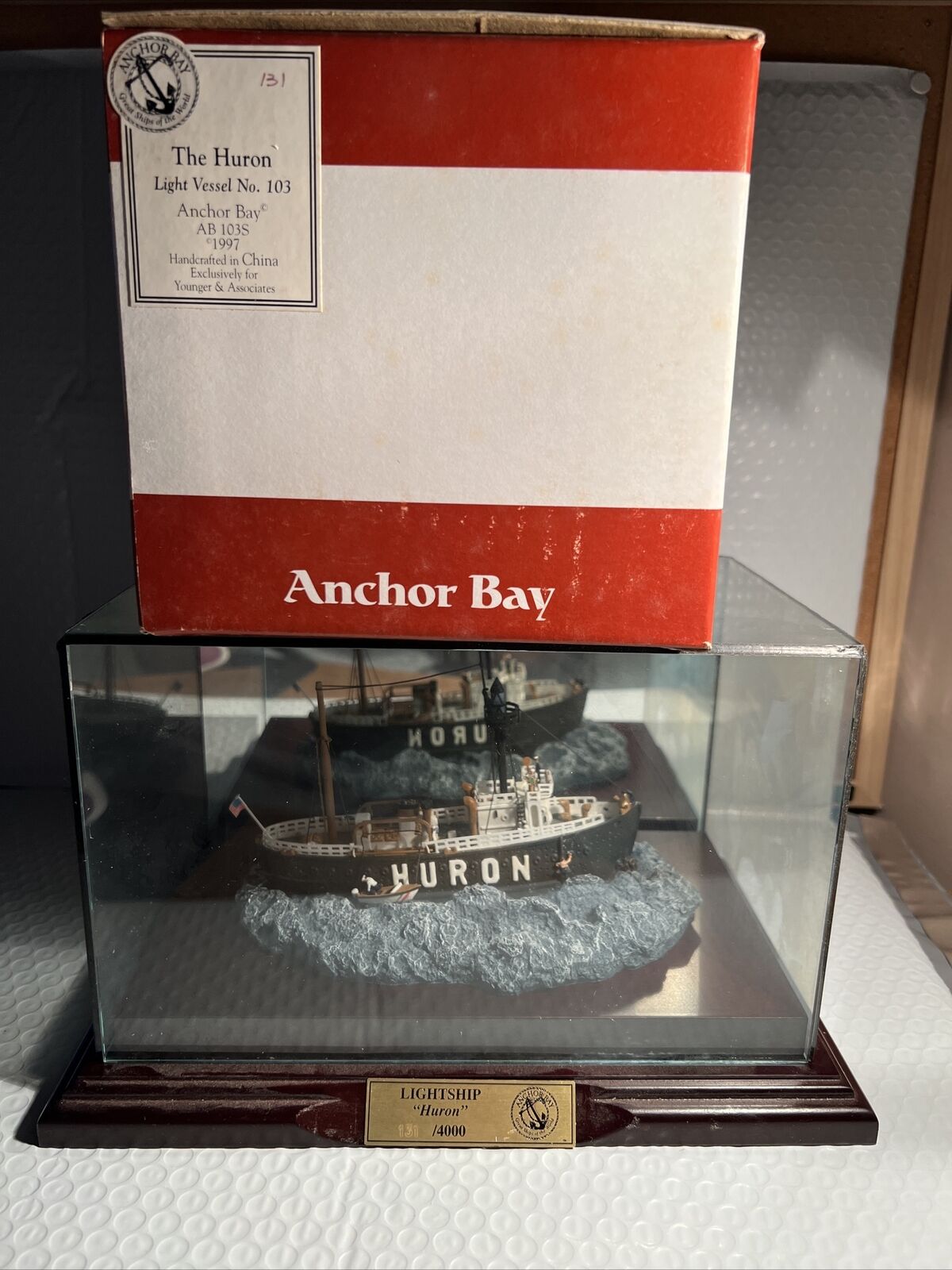 HARBOUR LIGHTS ANCHOR BAY GREAT SHIPS - THE HURON - LIGHT VESSEL NO 103 - SIGNED