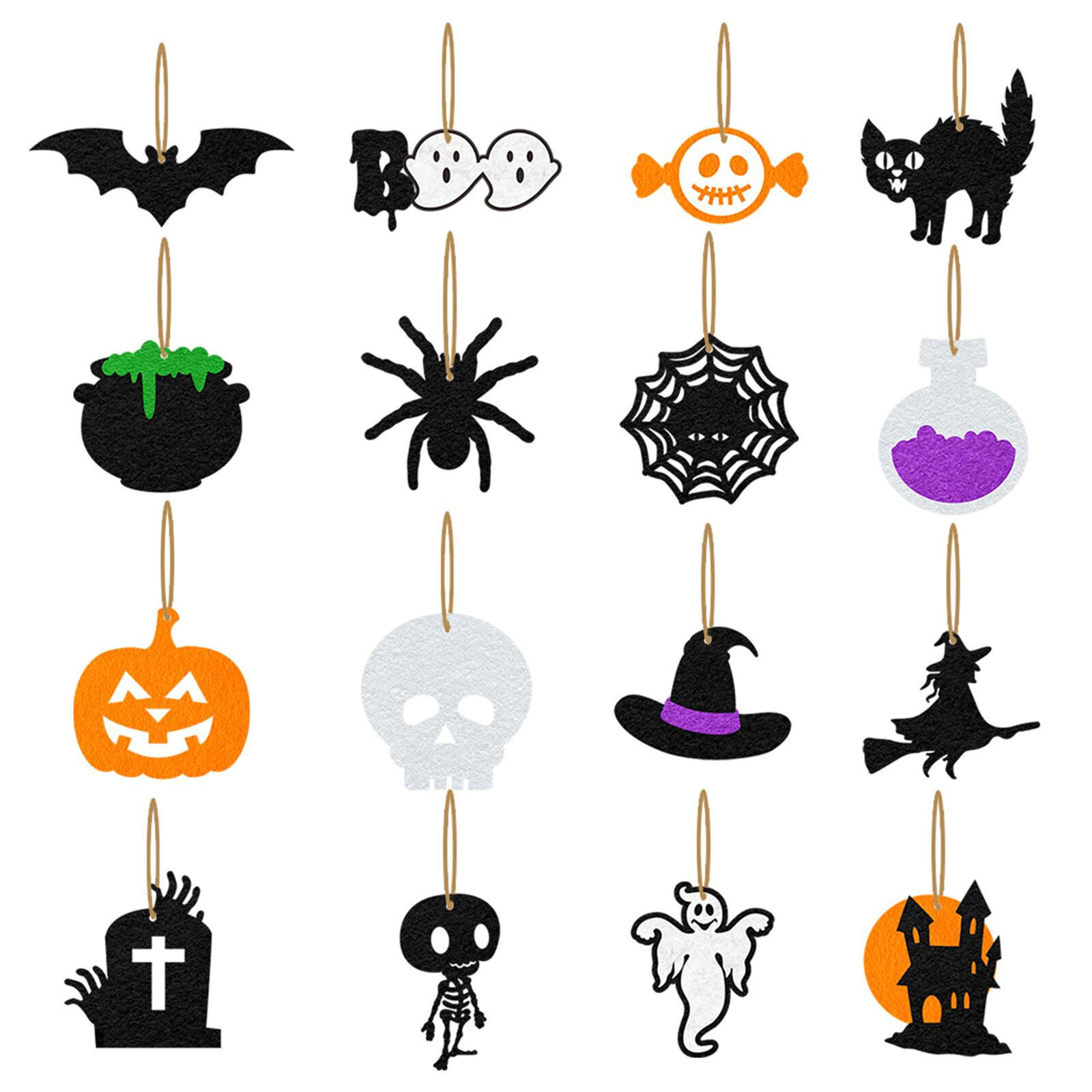 16pcs Halloween Ornaments for Tree Hanging Pendant Prop Halloween Party Decor