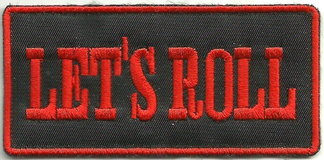 Sew On Patch of Let\'s Roll Red Lettering Brand New No Tags
