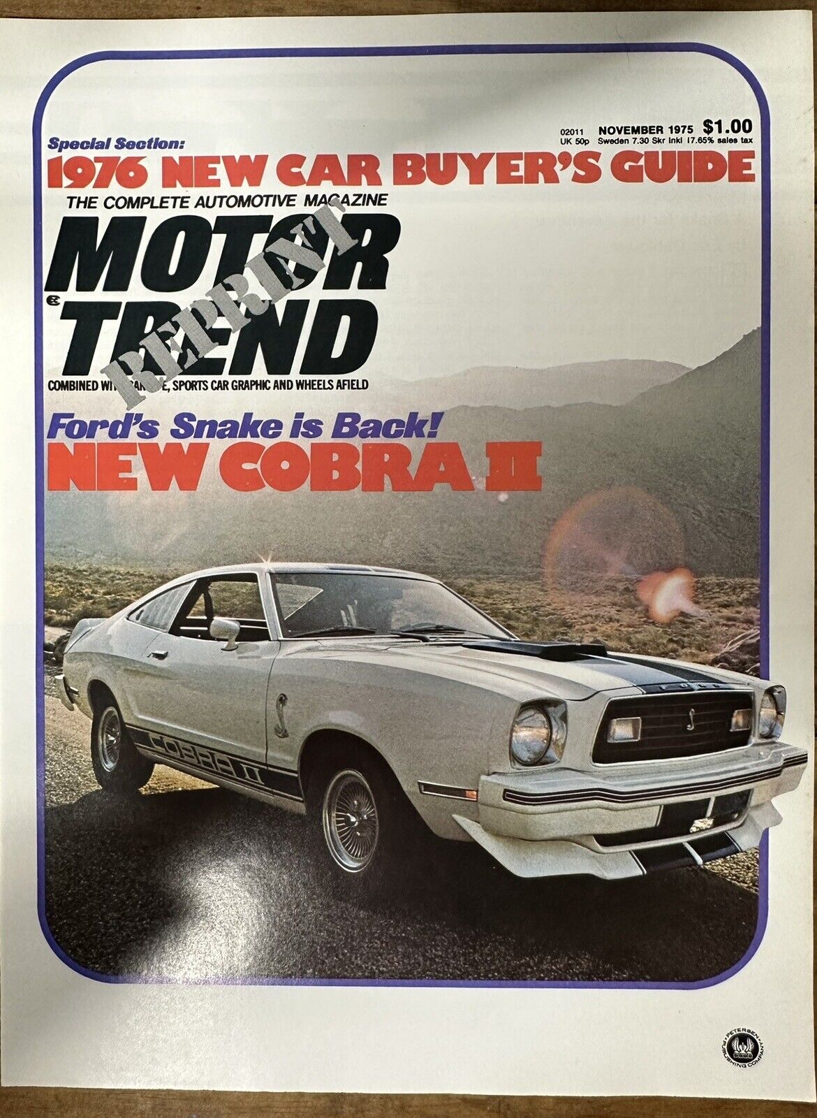 1976 Ford Mustang Cobra II Dealer Fold Out brochure 4pg literature New Old Stock