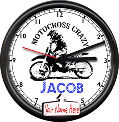 Motocross Motorcycle Gear Thumper Racing Bike Personalized Sign Wall Clock
