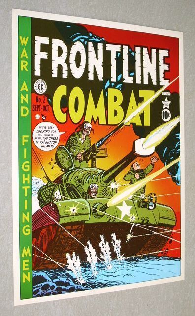 Vintage original EC Comics Frontline Combat 2 war comic book cover poster:1970\'s